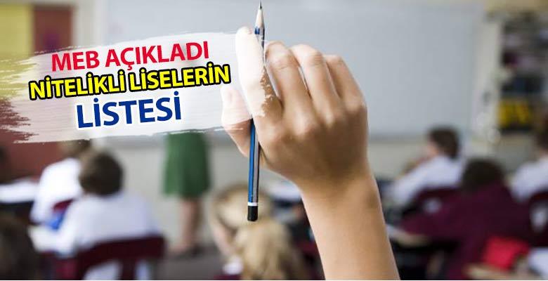 Sınavla Öğrenci Alacak Liselerin Listesi